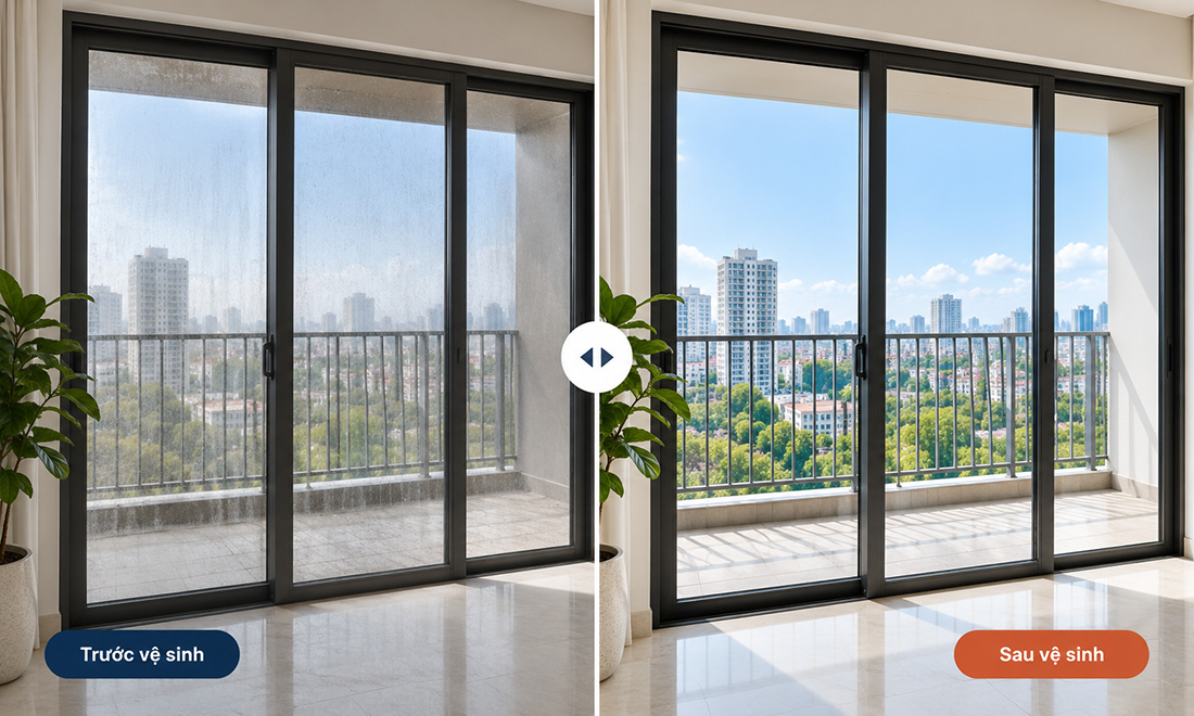 Căn hộ sạch sau khi hoàn tất combo